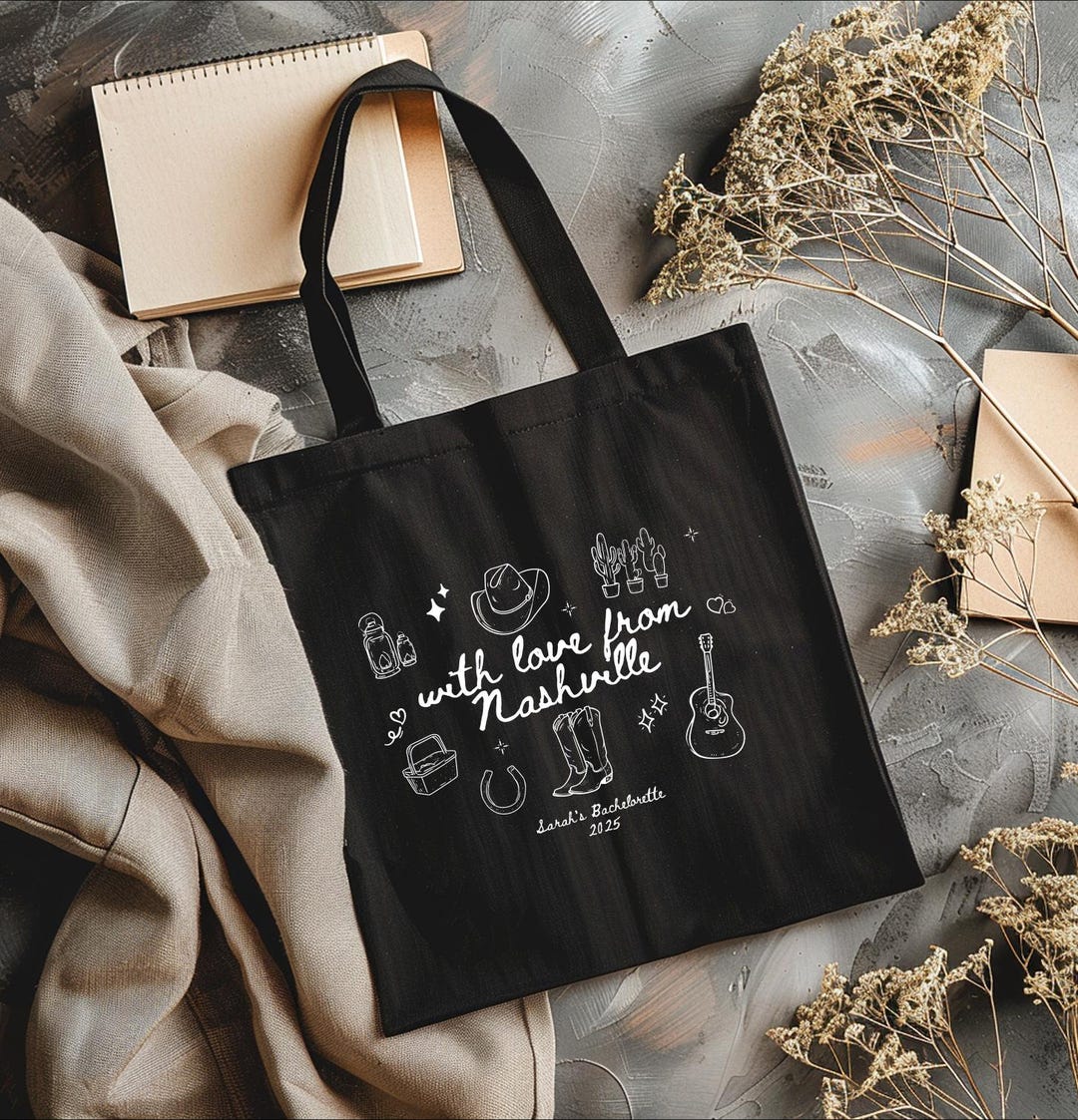 Custom Bachelorette Tote Bag Personalized Nashville Bachelorette Party ...
