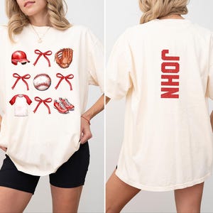 Comfort Colors Custom Baseball Mom Shirt Tee Shirt Personalized Name Mothers Day Gifts Gameday Tee Baseball Moms Shirts For Women Coquette
