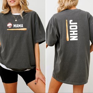 Comfort Colors Custom Baseball Mom Shirt Tee Shirt Personalized Name Mothers Day Gifts Baseball Gameday Tee Baseball Moms Shirts For Women