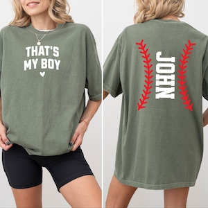 Comfort Colors Custom Baseball Mom Shirt Tee Shirt Personalized Name Mothers Day Gifts Baseball Gameday Tee Baseball Moms Shirts For Women