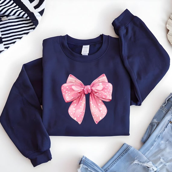 Rosa Coquette Bow Sweatshirt Minimalistisch und Unisex Sweatshirt
