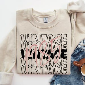 Personalized Vintage Year Sweatshirt Custom Birth Date Sweatshirt for Men Retro 30th Birthday 40th Birthday 50th Gift Birth Women Man Shirt
