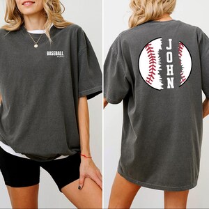 Comfort Colors Custom Baseball Mom Shirt Tee Shirt Personalized Name Mothers Day Gifts Baseball Gameday Tee Baseball Moms Shirts For Women