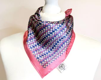 Bufanda de satén de seda estampada, pañuelo pequeño cuadrado para el cabello, accesorio de moda sostenible