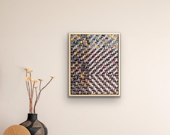 Arte textil de seda de noviembre: arte mural de fibra tejida a mano, decoración para el hogar del Reino Unido que absorbe el sonido.