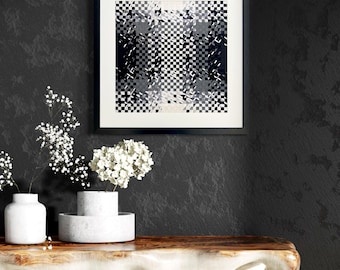 Arte textil de seda enmarcado de febrero – Arte mural de fibra sostenible tejido a mano (Reino Unido)