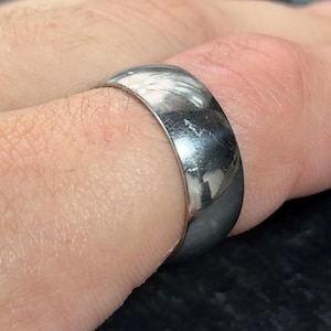 Mens Ring Gold, Stainless Steel Gold Polished Band Ring, Smooth Band Pinky Ring, 8mm Polished Band Ring, Rings For Him, Jewellery For Men