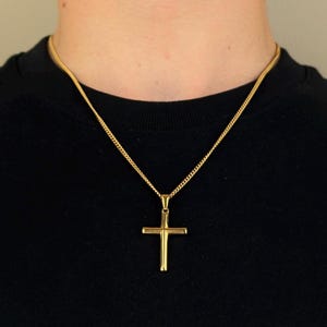 18K Gold Crucifix Cross Pendant Charm, Mens Necklace, Mens Cross Pendant, Mens Jewellery, Crucifix Pendant Charm, Mens Gold Necklace