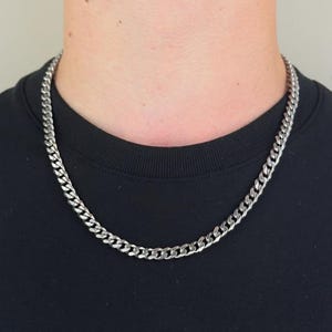 Mens Silver Chain, Silver Cuban 7mm Chain, Silver Cuban Chain Necklace For Men, Stainless Steel Chain For Men, Silver Chain, Mens Jewellery