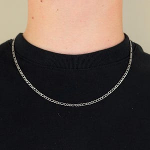 Mens Silver Chain, Silver Figaro 3mm Chain, Silver Figaro Chain Necklace For Men, Stainless Steel Chain For Men, Silver Chain,Mens Jewellery