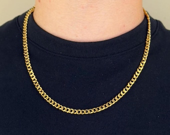 ROWIN&CO Collana Uomo A Catena Cubana Oro 18K, Gioielli Hip Hop Per Ragazzi, Catena D'Oro Grande, Catena Grossa Acciaio Inossidabile 15mm, Lunghezze - Foto 3