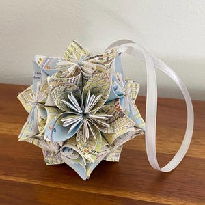 New York City NYC Map Kleine Papierblume Pomander Ornament - Erster Jahrestag des Papiers, Geschenk für die Wertschätzung des Lehrers, Weihnachtsbörse