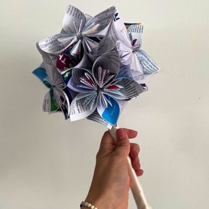 Custom Large Paper Flower Wedding Bridesmaid Simple Bouquet Pomander Ornament image 4