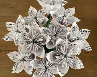 Custom Sheet Music Paper Flowers {10 Small Size} - Made to Order, You Choose Any Song Ever Written