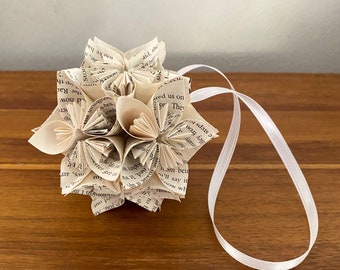To Kill A Mockingbird Book Small Paper Flower Pomander Ornament - First Paper Anniversary, Teacher Appreciation Gift, Christmas Exchange