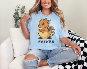 Emotional Support Dragon T-Shirt: Cozy Book Lover Tee