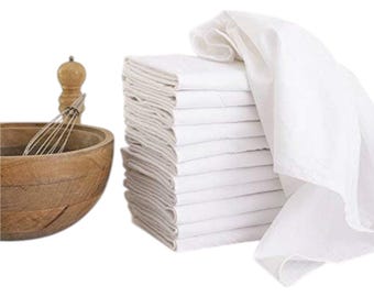 Cotton Floursack Towels: Colorful Kitchen  Dining Towels (27x27 Inch) - Available in White, Red, Black, Natural and Navy colors