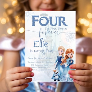Frozen Birthday Invitation Frozen Invitation Frozen Birthday Invite Theme Princess Four the First Time Invitation EDITABLE Digital Download