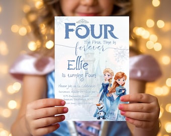 Frozen 4th Birthday Invitation: Princess Theme, EDITABLE (Digital Download)