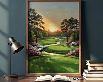 Golf Course Wall Art Print | Man Cave Golf Wall Decor Golf Wall Print | Digital Download | Golf Course Art Painting | Printable Wall Art