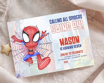 Spidey And His Amazing Friends Birthday Invitation Spiderman Party Spidey Invitation Spidey And Friends Invite Digital Download Editable