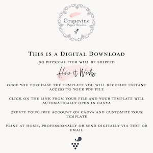 May include: A digital download graphic with the text "This is a digital download. No physical item will be shipped. How it works."  The graphic explains how to access and use a digital template.