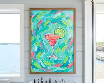 Colorful Bar Art Print | Abstract Cocktail Wall Art | Bright Kitchen Decor | Bar Cart Art | Bar Cart Printable Wall Art | Digital Download