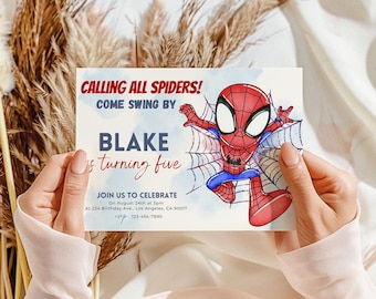 Spidey And His Amazing Friends Birthday Invitation Spiderman Party Spidey Invitation Spidey And Friends Invite Digital Download Editable