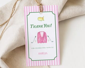 Golf Birthday Gift Tag, Editable Thank You Tag, Digital Download, Thank You Tag, Golf Themed Party Gift Tag, Printable Birthday Party Favors
