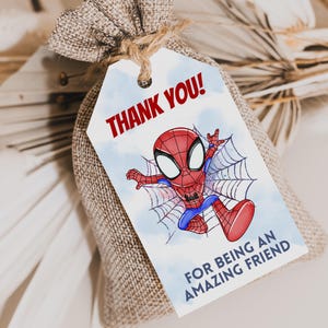 Convite de aniversário do Aranha e seus amigos incríveis Festa do Homem-Aranha Convite do Aranha Etiqueta de agradecimento do Aranha e seus amigos Download digital