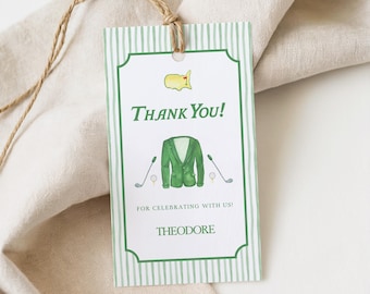 Golf Birthday Gift Tag, Editable Thank You Tag, Digital Download, Thank You Tag, Printable Birthday Party Favors, Golf Themed Party Gift Tag