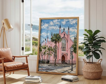 Charleston Wall Art Print | Charleston South Carolina Digital Download | Printable Wall Art | Preppy Coastal Art | Wall Decor |