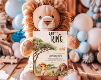 Lion King Baby Shower Invitation, Editable Lion King Baby Shower Invitation, Digital Download, Instant Download, Baby Shower Template, Canva