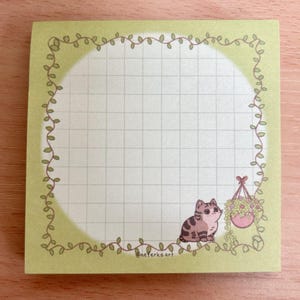 Kawaii Cat Memo Pad - Cute Cat Illustration - Unique Cat Lover&#39;s Gift - Cute Kawaii Stationery - Office supplies - School supplies