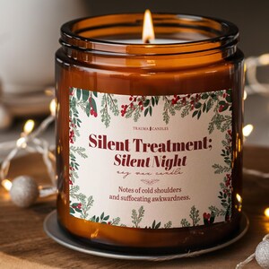 Silent Night Christmas Candle, 9oz, Funny Christmas Candles, Christmas Candle, Christmas Decor, Stocking Stuffer, Santa Gifts, Dirty Santa