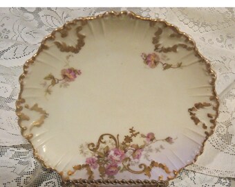 Lovely 6 Inch Hand Painted Limoges Plate, Marked AK/CD, Wall Plate Or Cabinet Plate, Wedding, Shower Gift