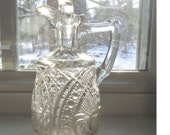 Cut Glass Cruet, Vintage Salad Dressing Cruet, Oil, Vinegar - REDuCED
