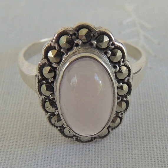 Silver Amethyst Ring With Marcasite Embellishment… - image 4