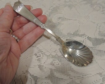 Early Rogers Silver Metal Sugar Spoon, late 1800's.  Anchor Motif