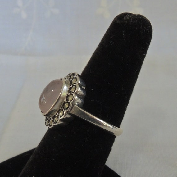 Silver Amethyst Ring With Marcasite Embellishment… - image 3