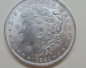 1921 Morgan Silver Dollar, Vintage Coin, Rare Coin, Collectible Coin, 90% Silver, USA Coin,