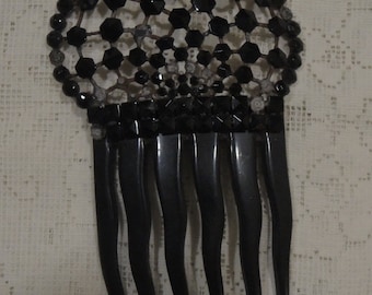 Antique Black Jet Hair Comb, Mantillia Style Hair Comb