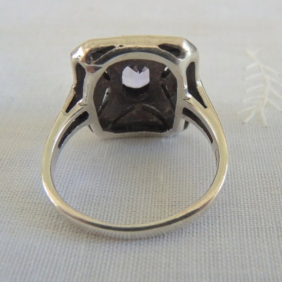 Antique Amethyst Statement Ring: Sterling Silver … - image 7