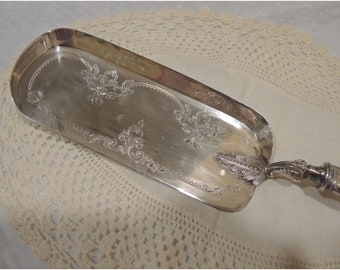 Mother Of Pearl Handled Table Crumber, Engraved Silver, Initials HB & H