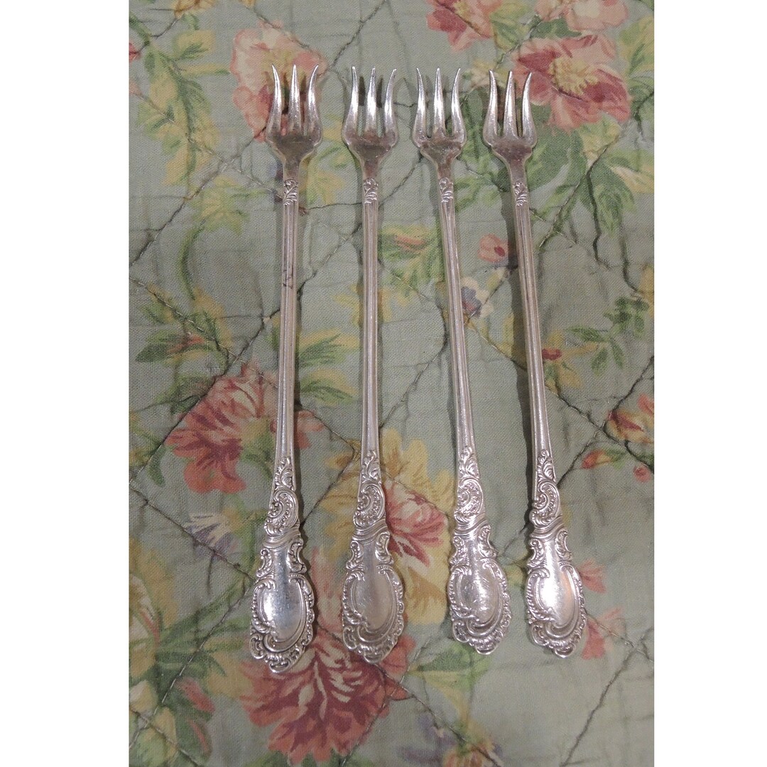 Set of Four Cocktail Forks Rogers & Hamilton Forks From Late Etsy