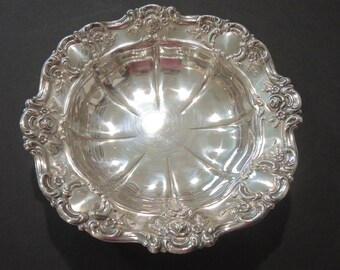 Vintage Towle Silver Plated Candy Dish, Lovely Decorative Rim