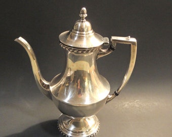 Vintage Silver Plated Coffee Pot, Marked EPC Electro Plated Copper, Sheffield Silver Co, Brooklyn N. Y.