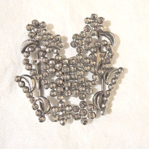 Antique Cut Steel Belt Buckle, Two Piece Buckle, Victorian Late 1800&#39;s In Very Good Condition