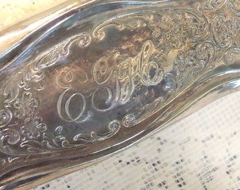 Victorian Silver Plated Clothes Brush, Monogrammed ETH