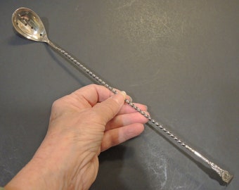 Antique Holmes & Edwards Silver Plated Claret Spoon, Pierced Spoon. 12 Inches Long.